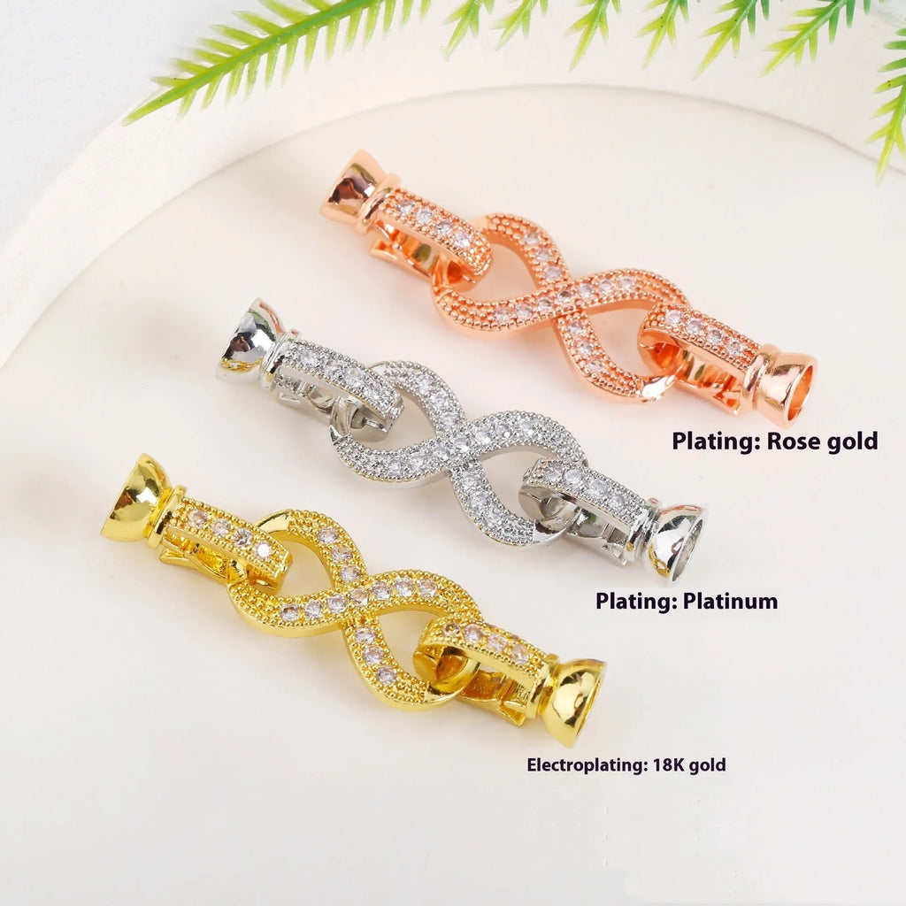 Small gold-plated necklace clasp for DIY jewellery making with electroplated finish