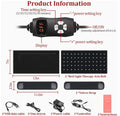 Arm massage belt with red light infrared therapy pad on arm, 32×17cm black diving fabric, controller and straps visible