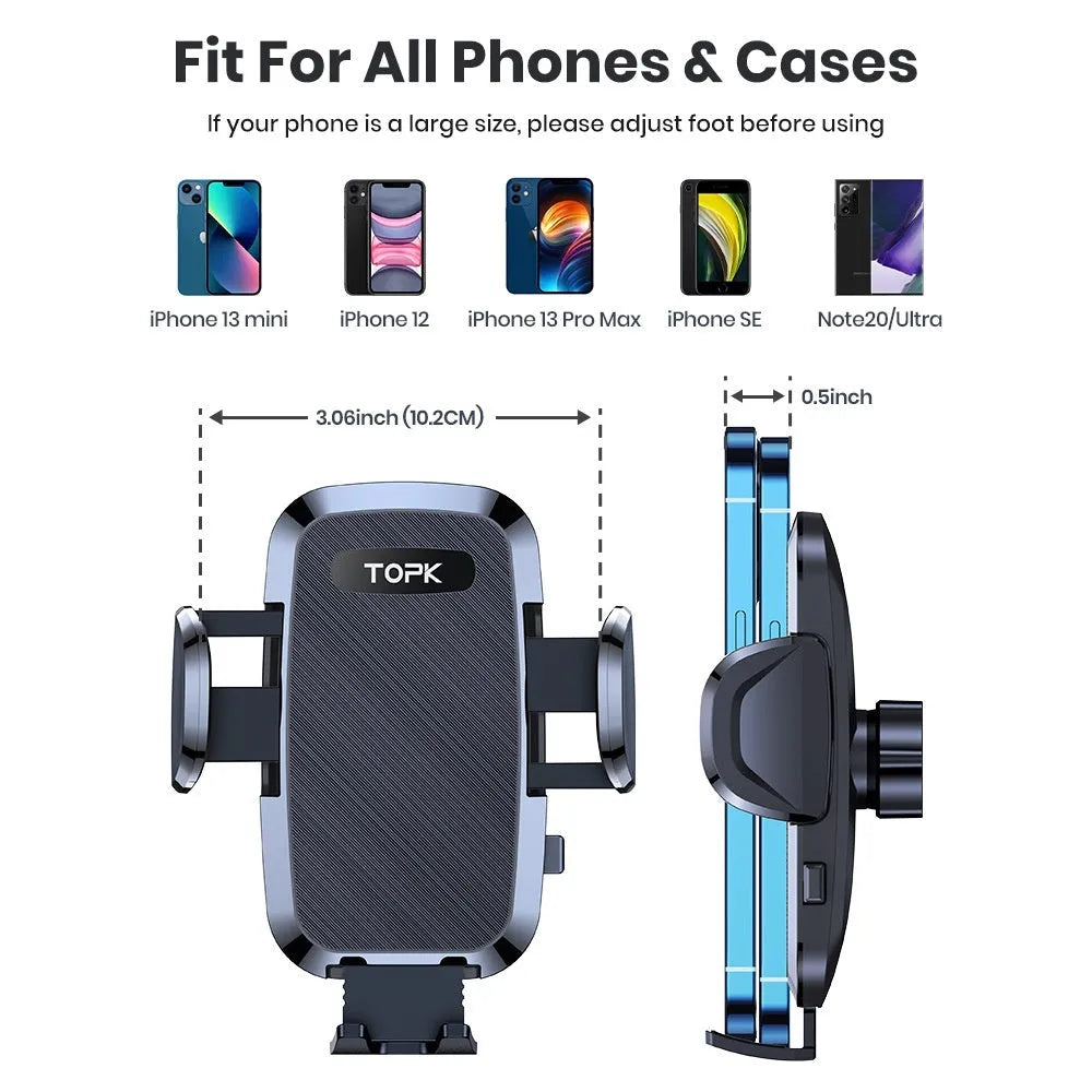 Car rotating air outlet hook mount universal mobile phone holder with suction cup for navigation and smartphone on dashboard