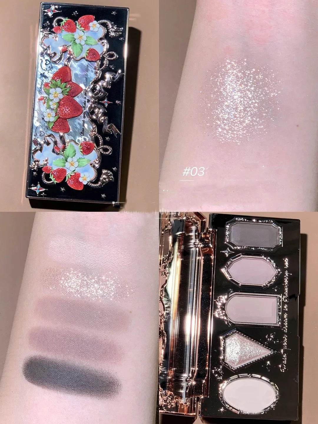 Flower Knows Strawberry Rococo Series Embossed Blush Velvet Matte Lip Glaze in vintage-inspired packaging