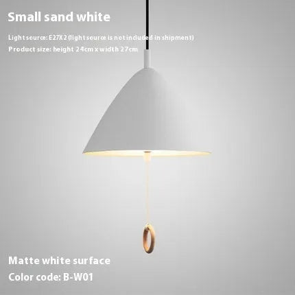 Nordic duplex creative restaurant chandelier pendant light in sand white colour, 40cm diameter