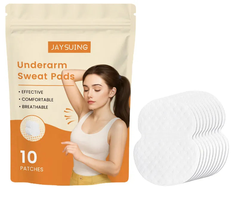 Pack of 10 underarm sweat absorbing patches with hydrogel formula for moisture control