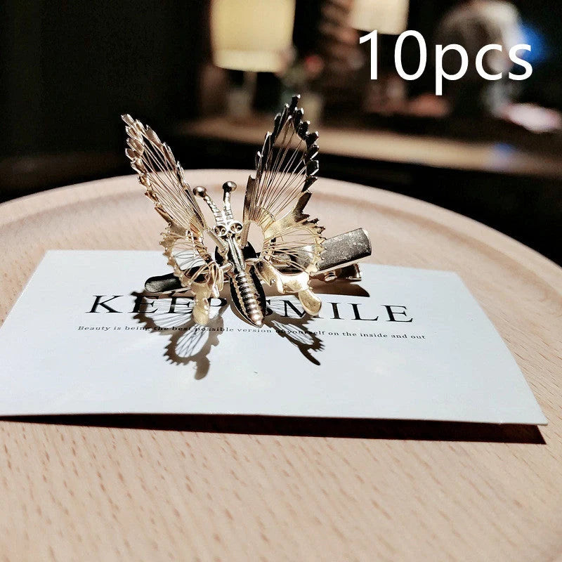 Mori Girl's Moving Butterfly Hairpin Headdress in silver and golden finishes
