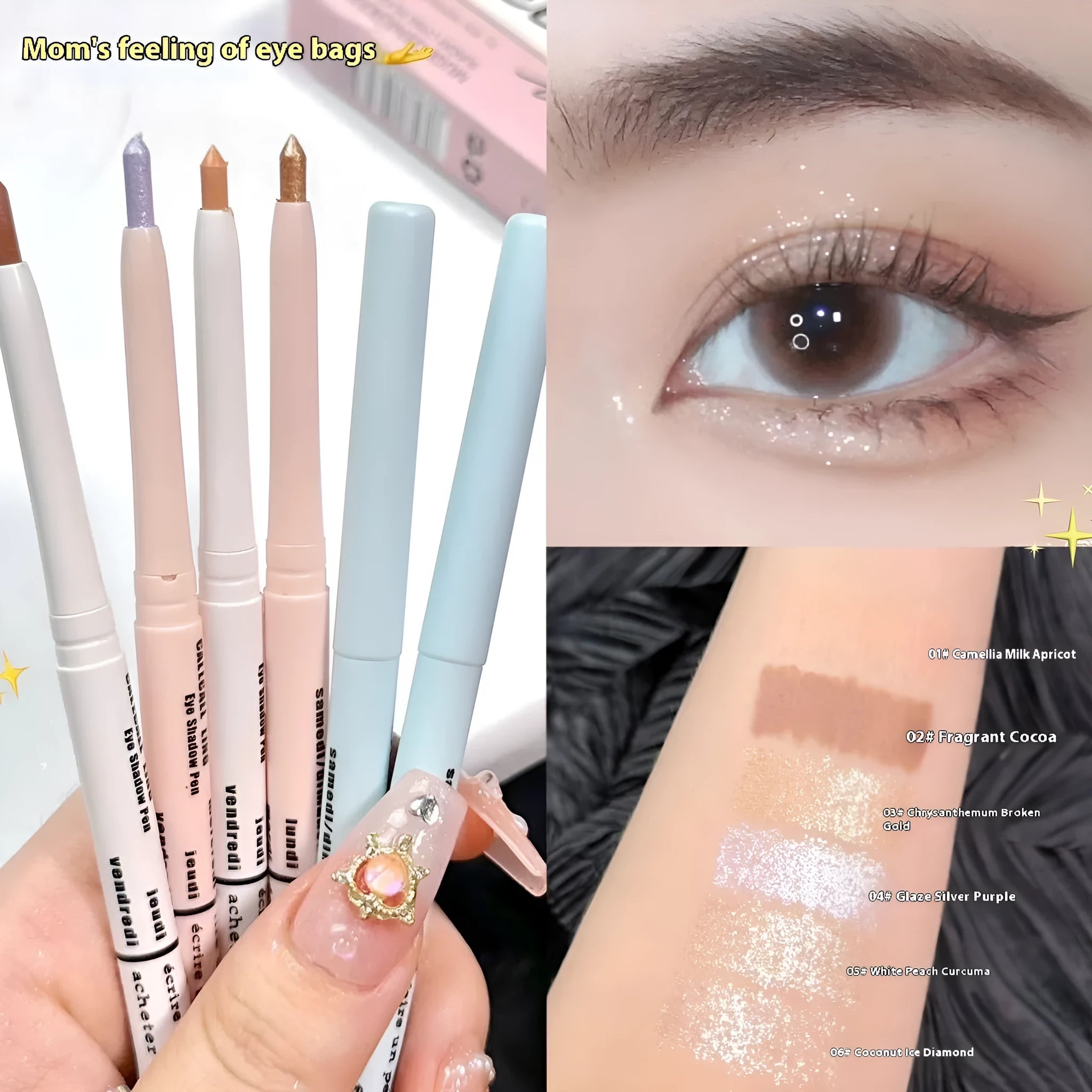 INS-style dual-tip eyeshadow pen in a range of 15 colours including pearlescent and maroon