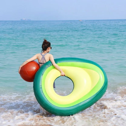 Giant avocado inflatable pool float for fun water parties, 169cm x 130cm