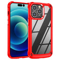 Super shatterproof transparent acrylic mobile phone case for iPhone, black colour, showing front and back coverage