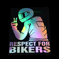 15cm by 11cm reflective silver automobile body sticker for motorbike or car decoration.