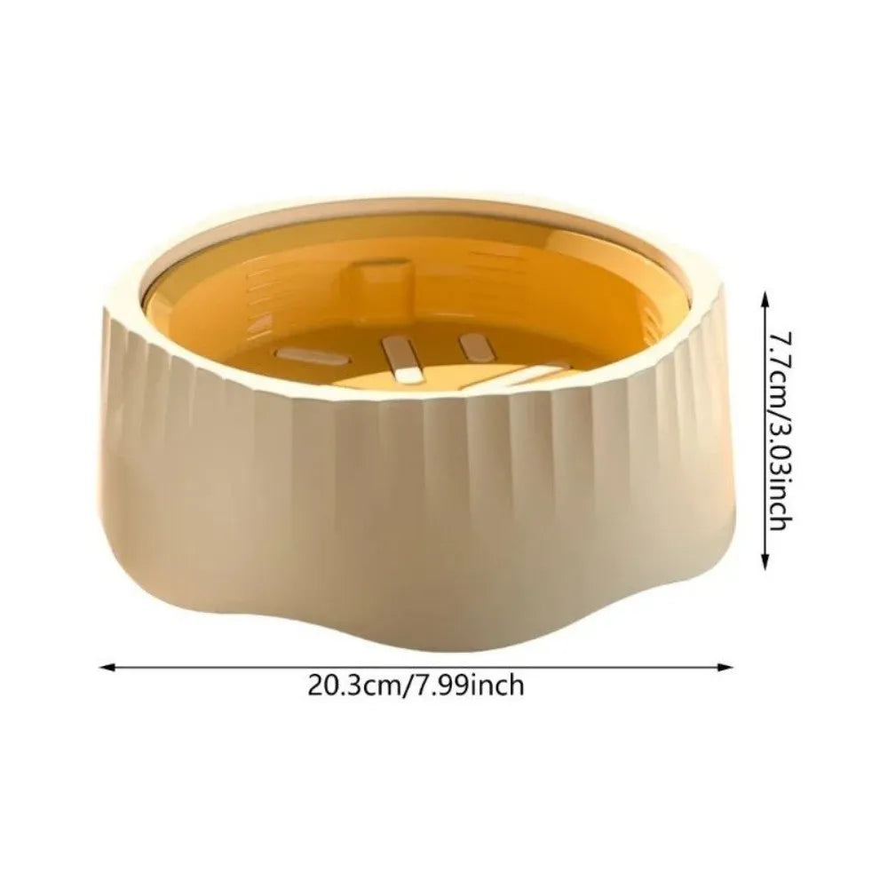Detachable slow feed pet bowl with internal obstacles in blue, green, pink, or white colours