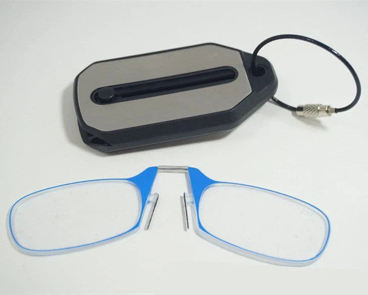 Stylish and portable clip-on reading glasses with magnification options for men and women