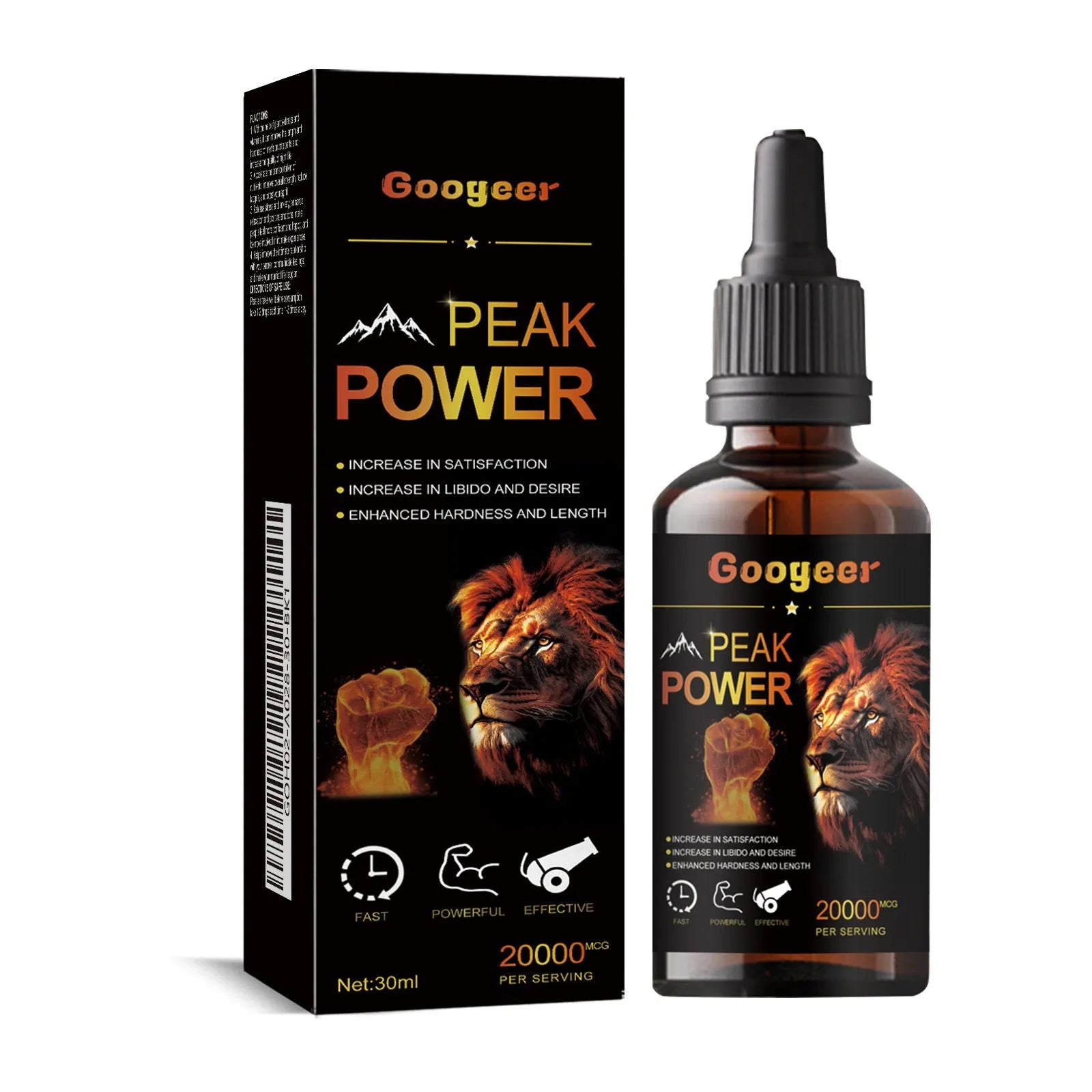 Googeer Peak Power Liquid Energy Supplement 30ml bottle for adult body care