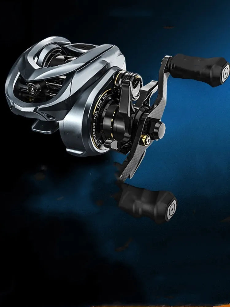 Magnesium frame bait finesse baitcasting reel in Falcon microdroplet colour, left hand retrieve version