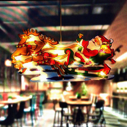 Santa Claus LED suction cup window hanging lights for Christmas decoration