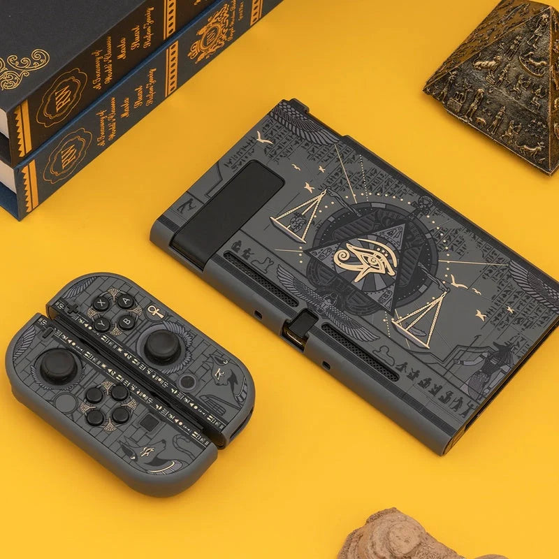 Mysterious Egypt themed protective shell for Nintendo Switch with back grip