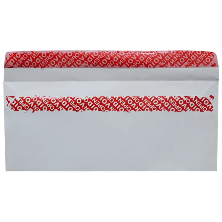 Blue anti-opening self-adhesive confidential envelope measuring 105 by 240 millimetres