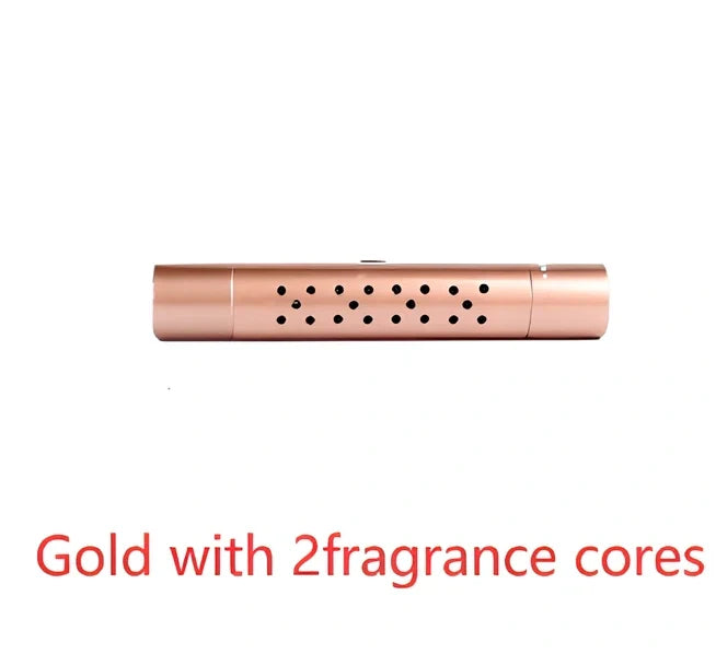 Silver aluminium alloy car vent clip-on air freshener, 83x13mm size, 46g, with replaceable fragrance cores