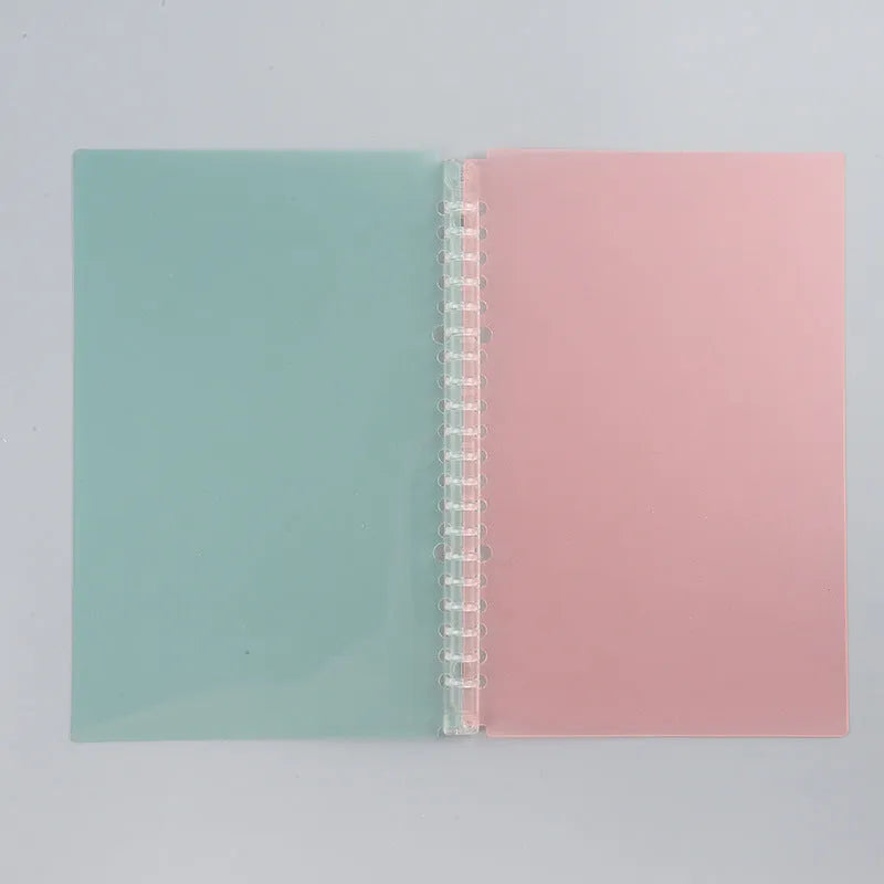 Plastic flipbook frosted cover clip in transparent colour for A5 size loose-leaf pages with PP material clip