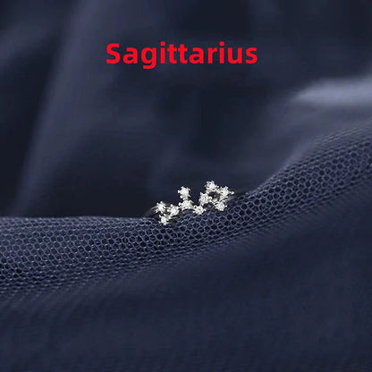 Silver Zodiac Sign Ring with detailed astrology symbols, electroplated for durability