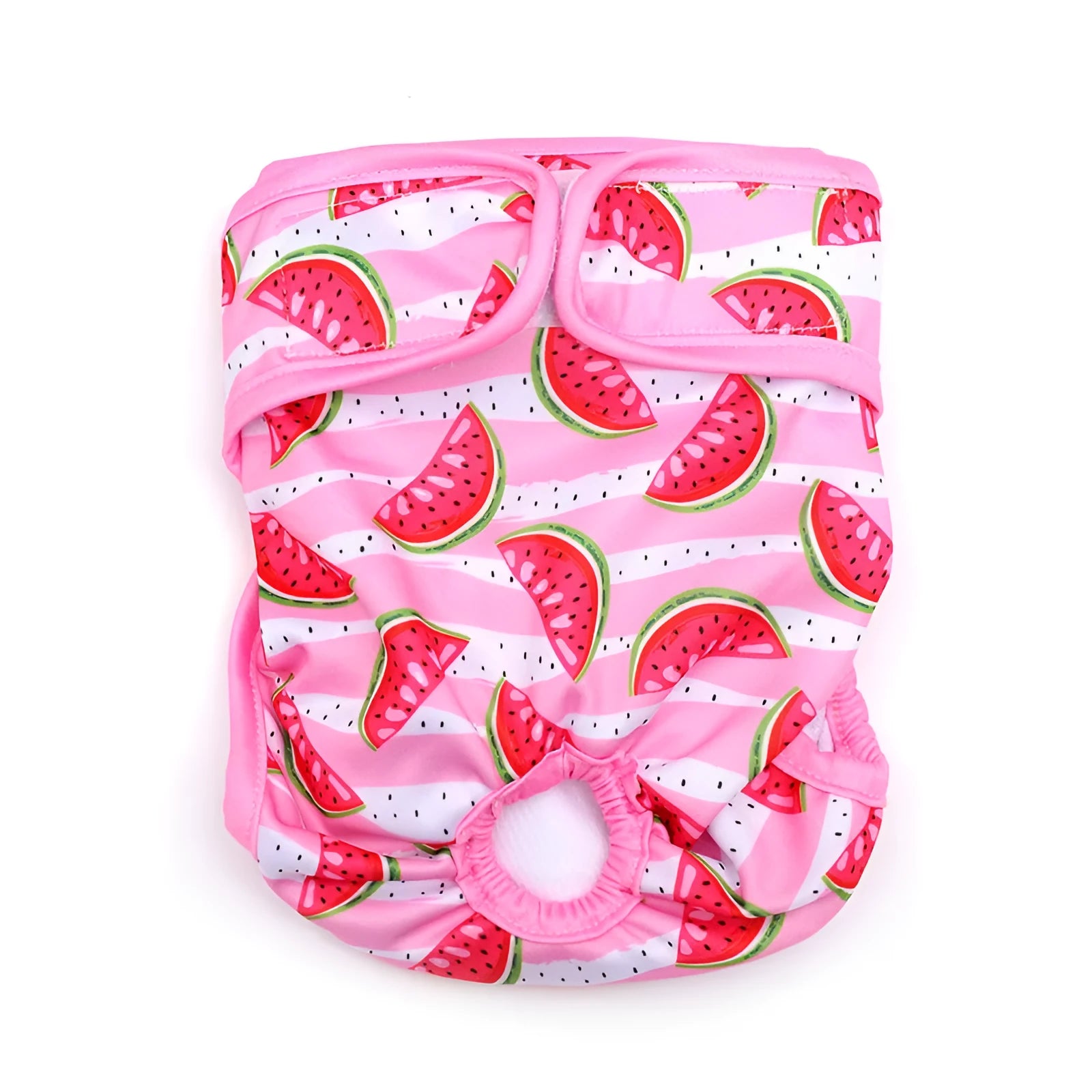 Cloth dog menstrual panties with colourful cartoon prints, available in multiple sizes and colours for heat-cycle protection