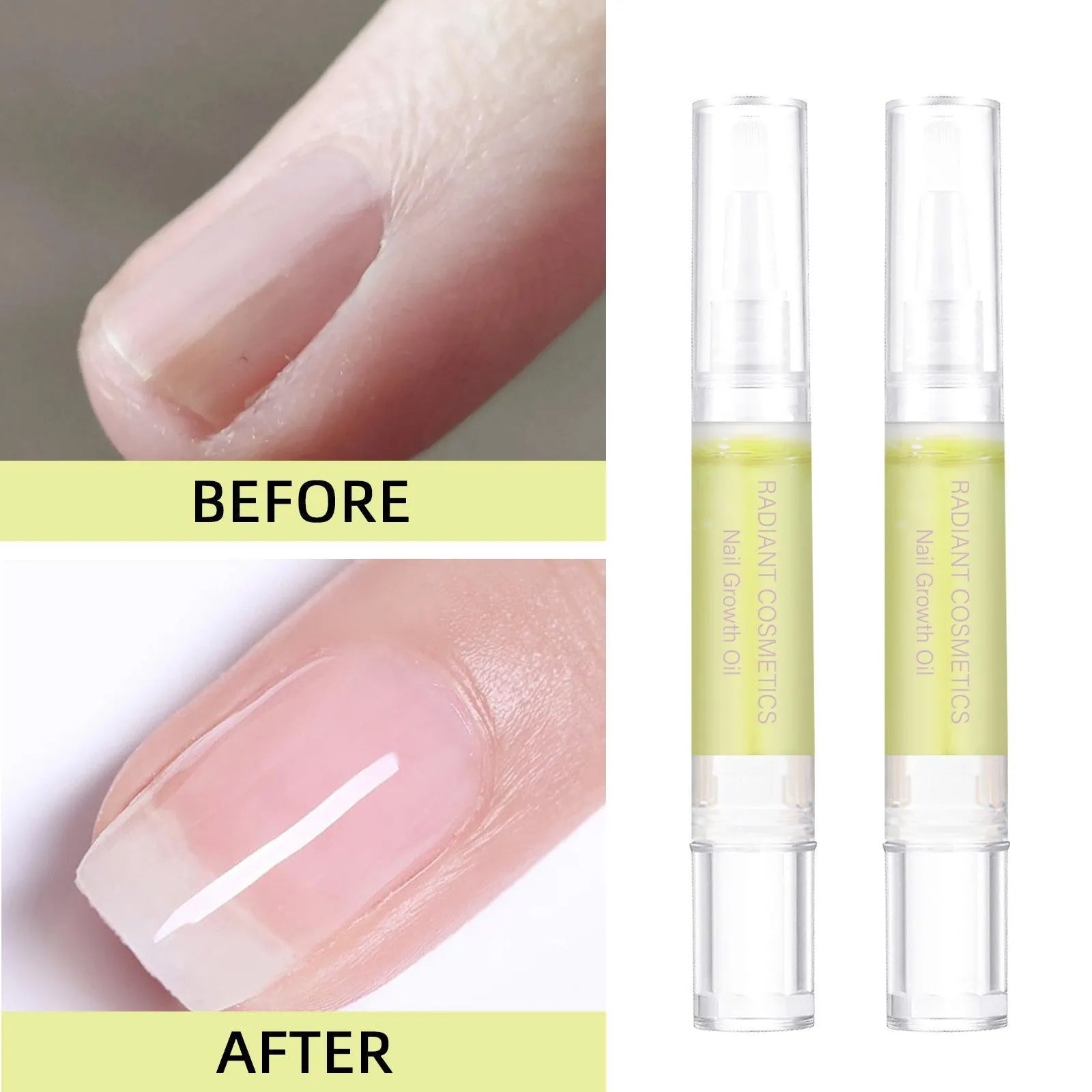 Small 3ml bottle of clear nail growth and cuticle moisturising treatment oil.