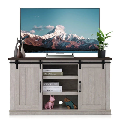 Vintage khaki wooden TV cabinet with wood grain finish for living room organisation