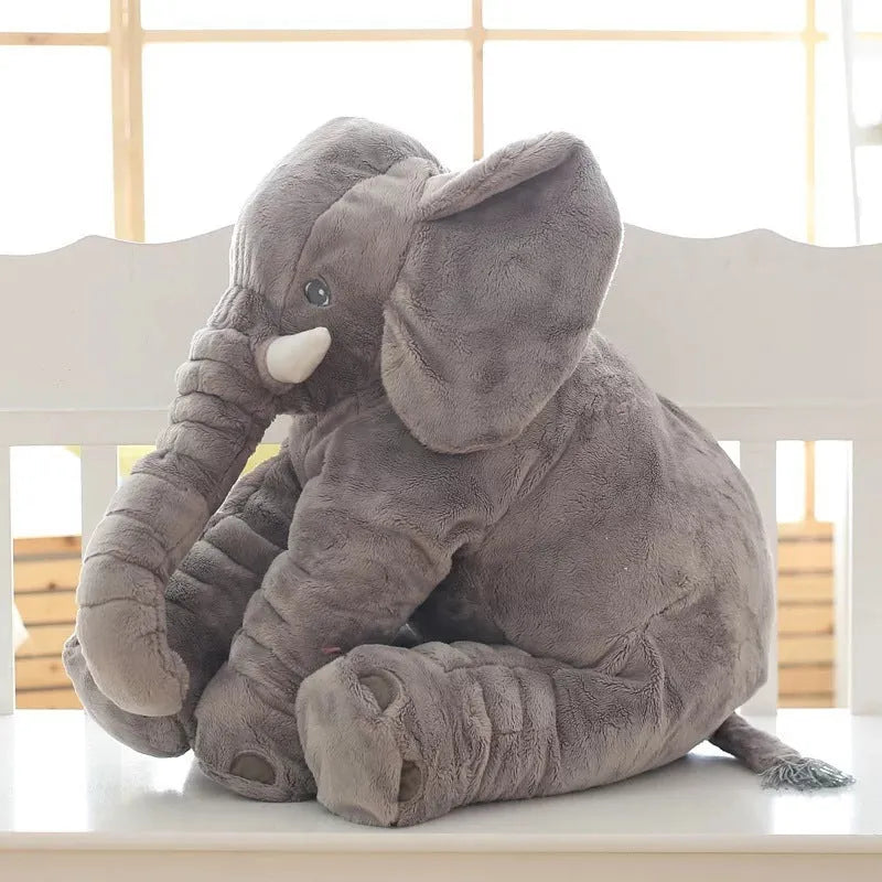 Soft grey elephant plush pillow shell for baby bedding with washable short plush fabric