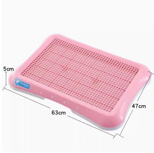 Antibacterial puppy potty tray in pink, light green, and blue, dimensions 47*34*5cm