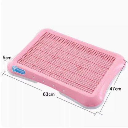 Antibacterial puppy potty tray in pink, light green, and blue, dimensions 47*34*5cm