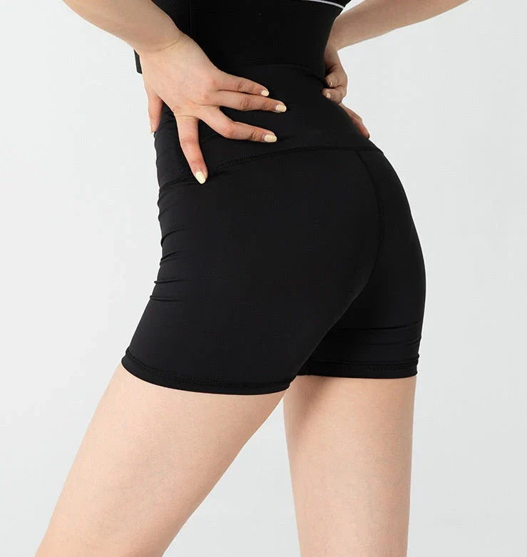 Women's Safety Pants Silk Leggings in black and natural with enhanced butt shaping