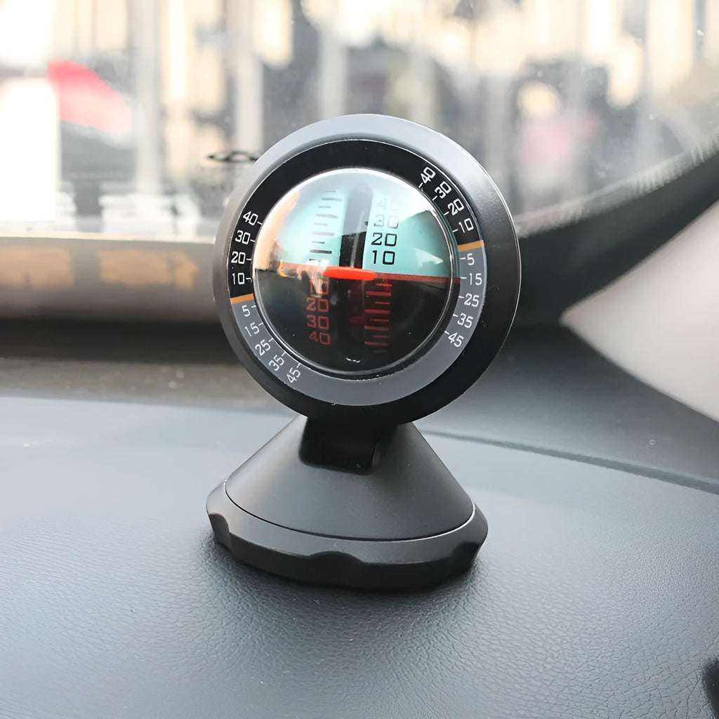 Black AMD-2 vehicle mounted slope meter for measuring car inclination and body rotation angles.