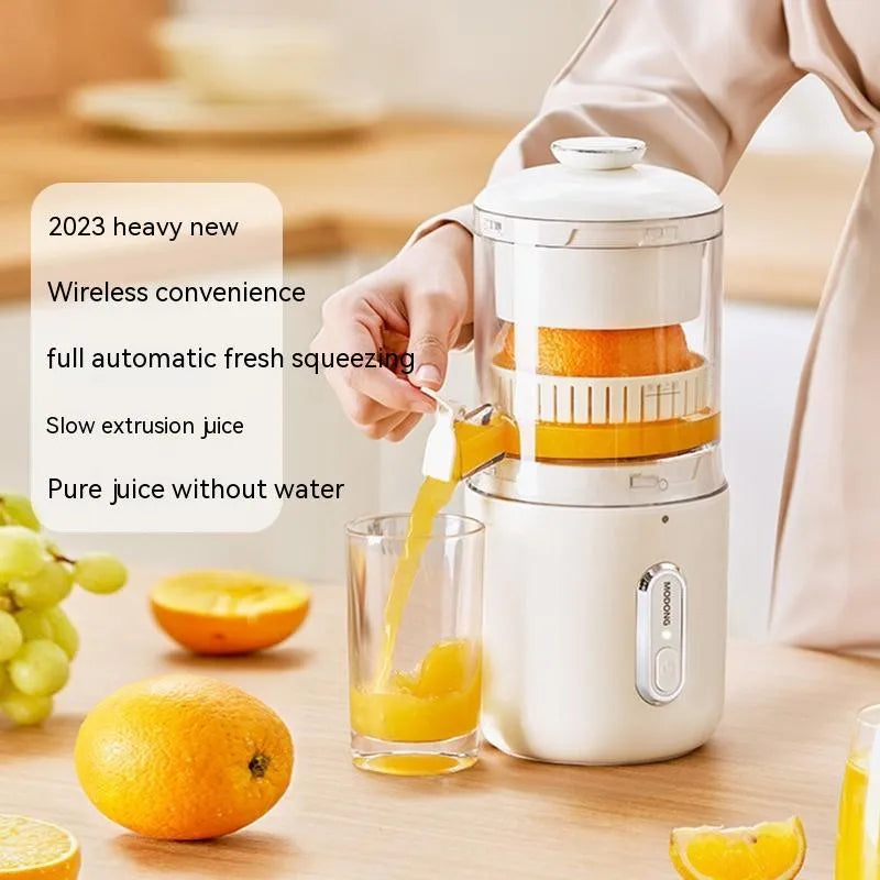Fresh green portable electric juicer with USB-C charging port and removable parts