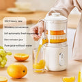Fresh green portable electric juicer with USB-C charging port and removable parts