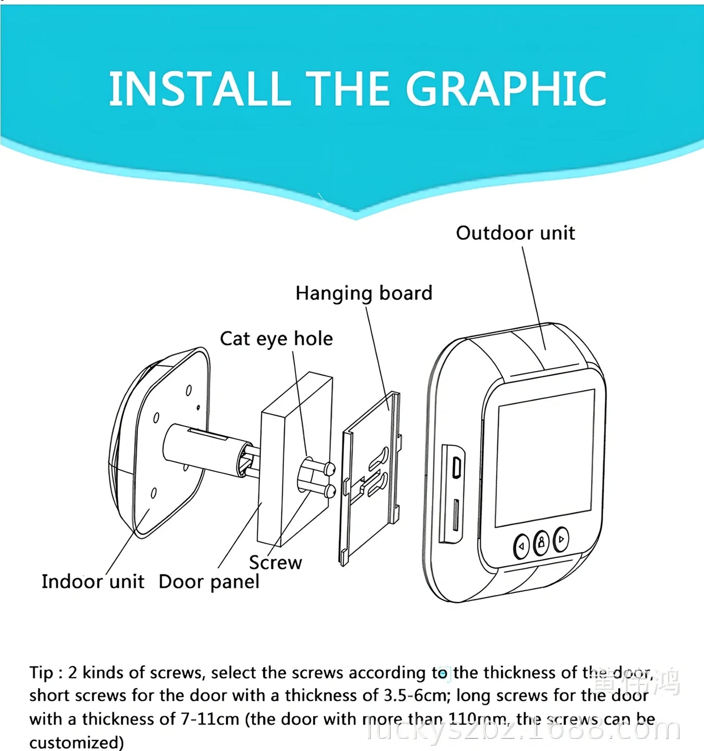 2.4 inch wireless peephole security camera with LCD screen and night vision for door monitoring