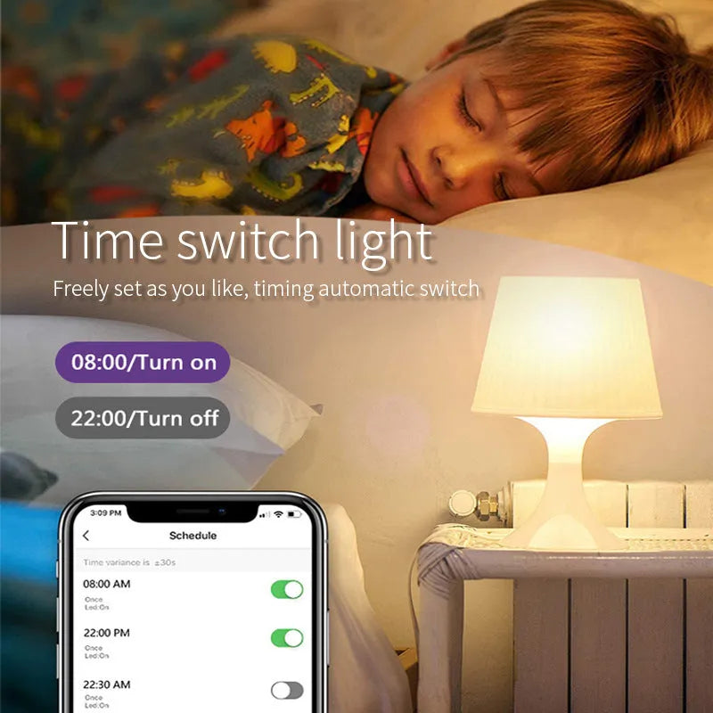 GU10 smart LED spotlight bulb with RGBCCT colours, compact 50x55mm dimensions
