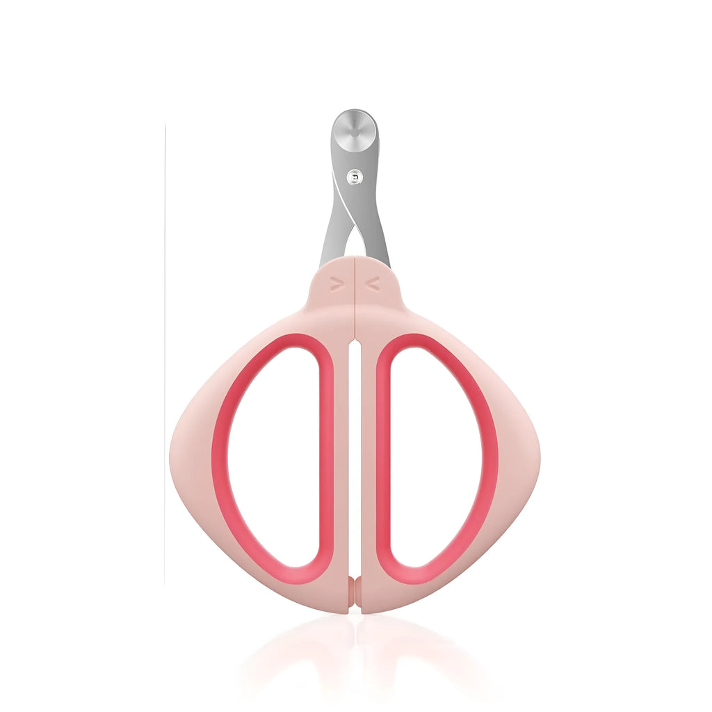 Blue cat nail clipper with a round positioning hole and non-slip handle for trimming pet nails