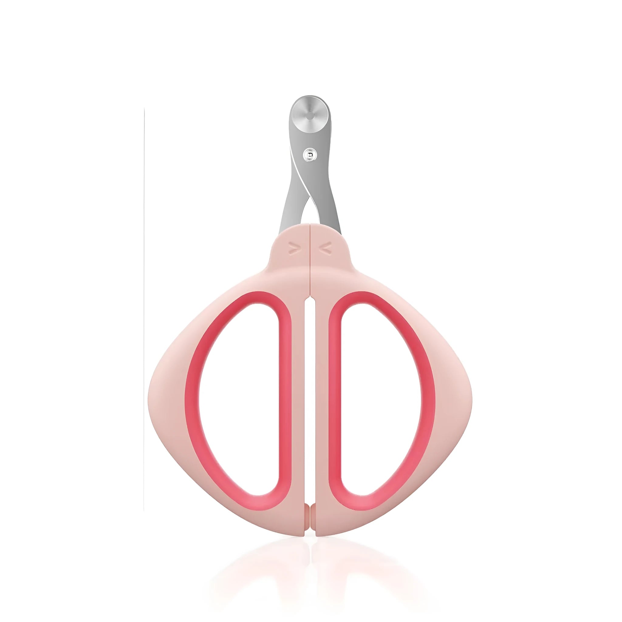 Blue cat nail clipper with a round positioning hole and non-slip handle for trimming pet nails