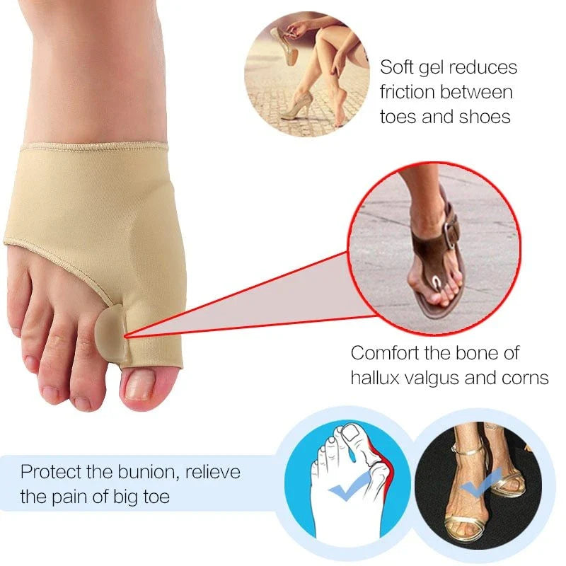 Corrective socks with gel toe separator for bunion pain relief and toe realignment