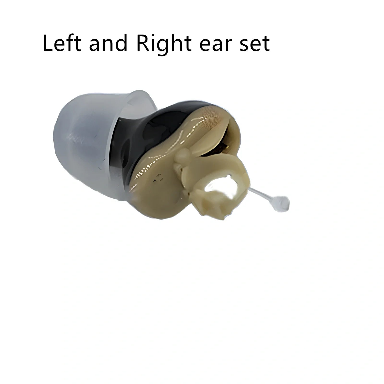 Black left ear ABS hearing aid, 3cm compact design with 15dB noise reduction for clear audio