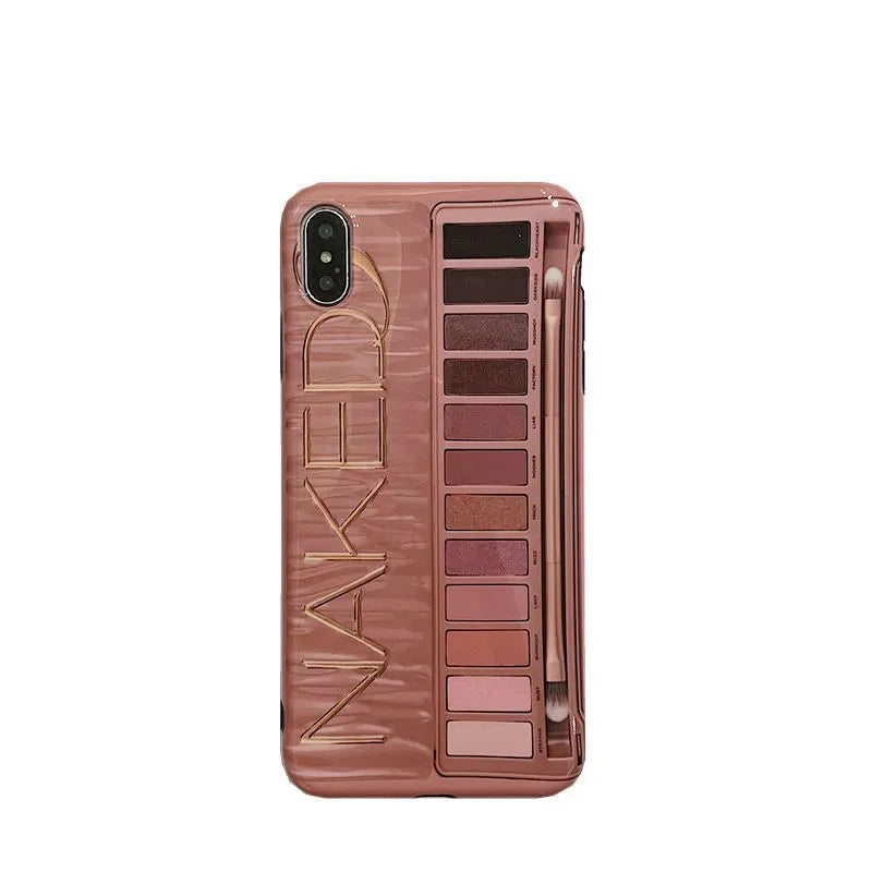 Flesh and grey silicone phone case for various iPhone models on a table.