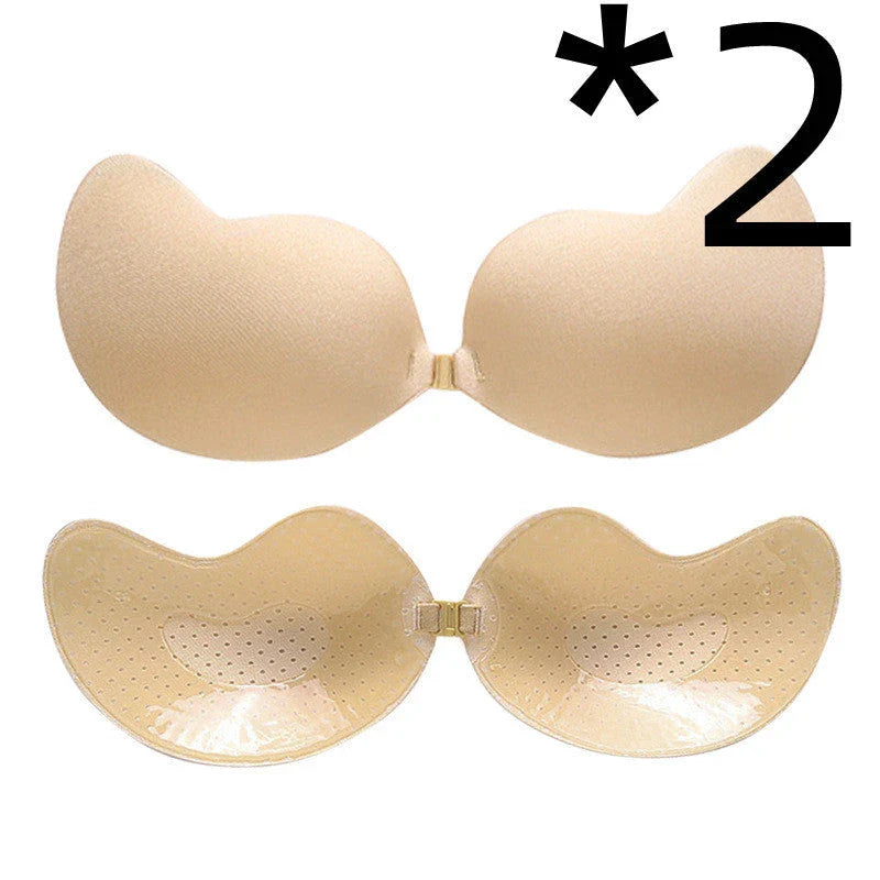 Invisible Lift Push-Up Bra in black and skin tone colors, designed for backless, strapless, and low-cut outfits