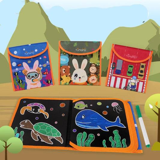 Eco-friendly graffiti drawing board with 12-color liquid chalk for children