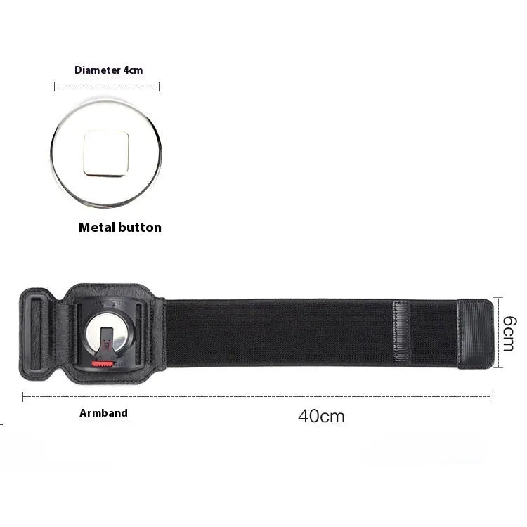 Black unisex mobile phone arm bag with adjustable strap for delivery driving and sports activities