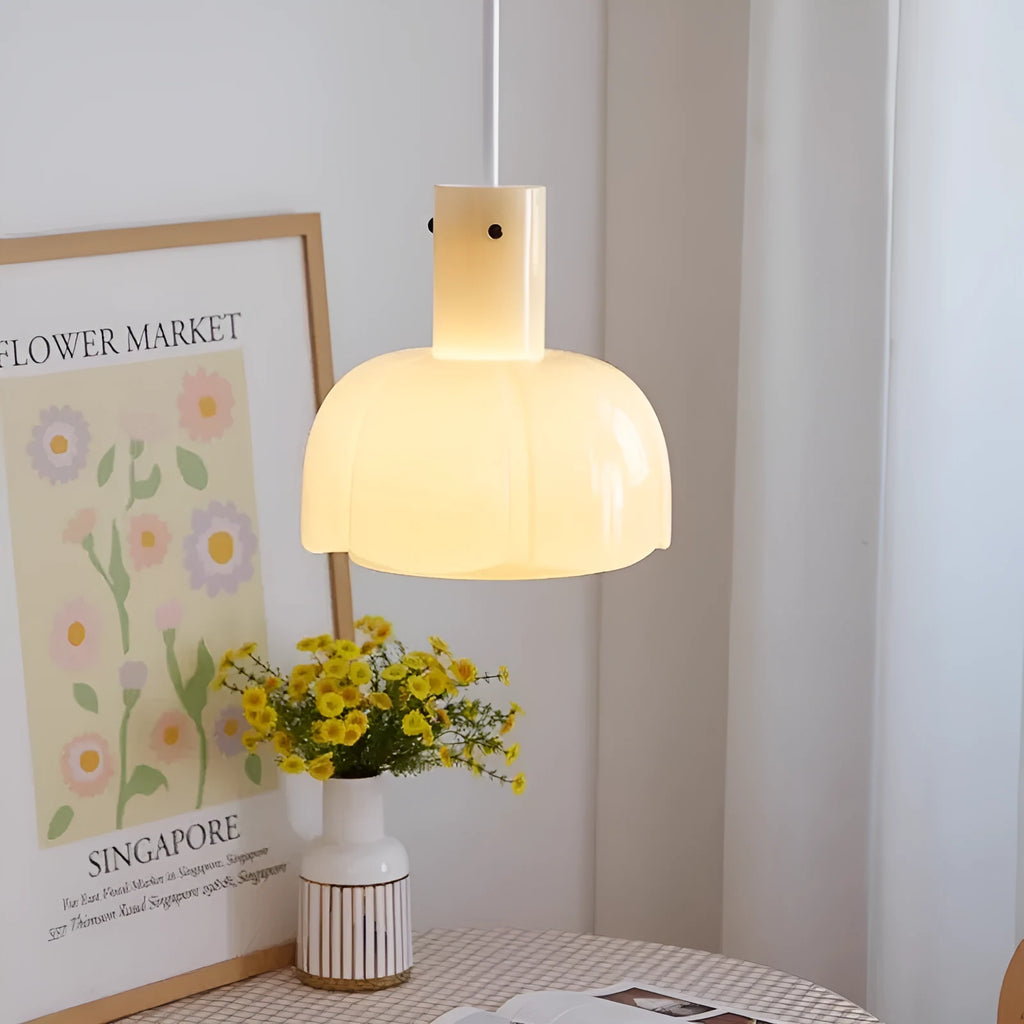 Medieval glass bud chandelier pendant light in retro design with six colour options for dining room or bedroom