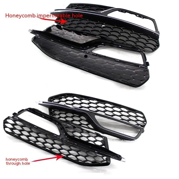 Black ABS plastic fog lamp grille for 2013-2016 Audi A3 Sport S3 front bumper replacement