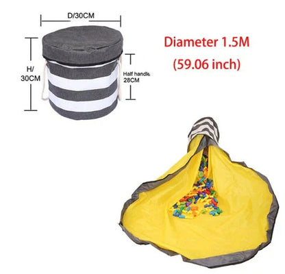 Portable Kids Toy Storage Bag with game mat, perfect for organising toys and play areas