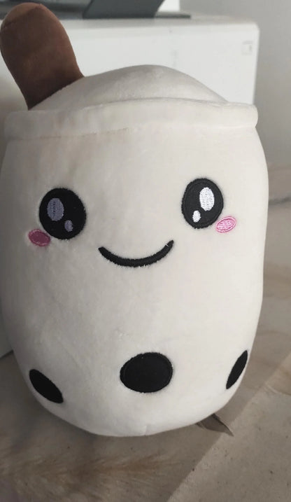 Strawberry Milk Tea Plush Boba Cup Toy in various colours and sizes
