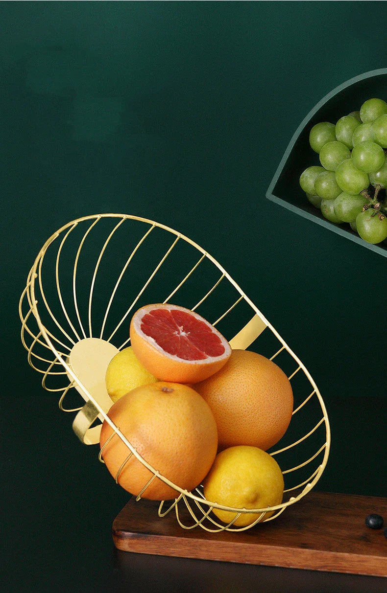 Premium iron fruit and vegetable organiser basket with detachable tray, perfect for Kiwi kitchens
