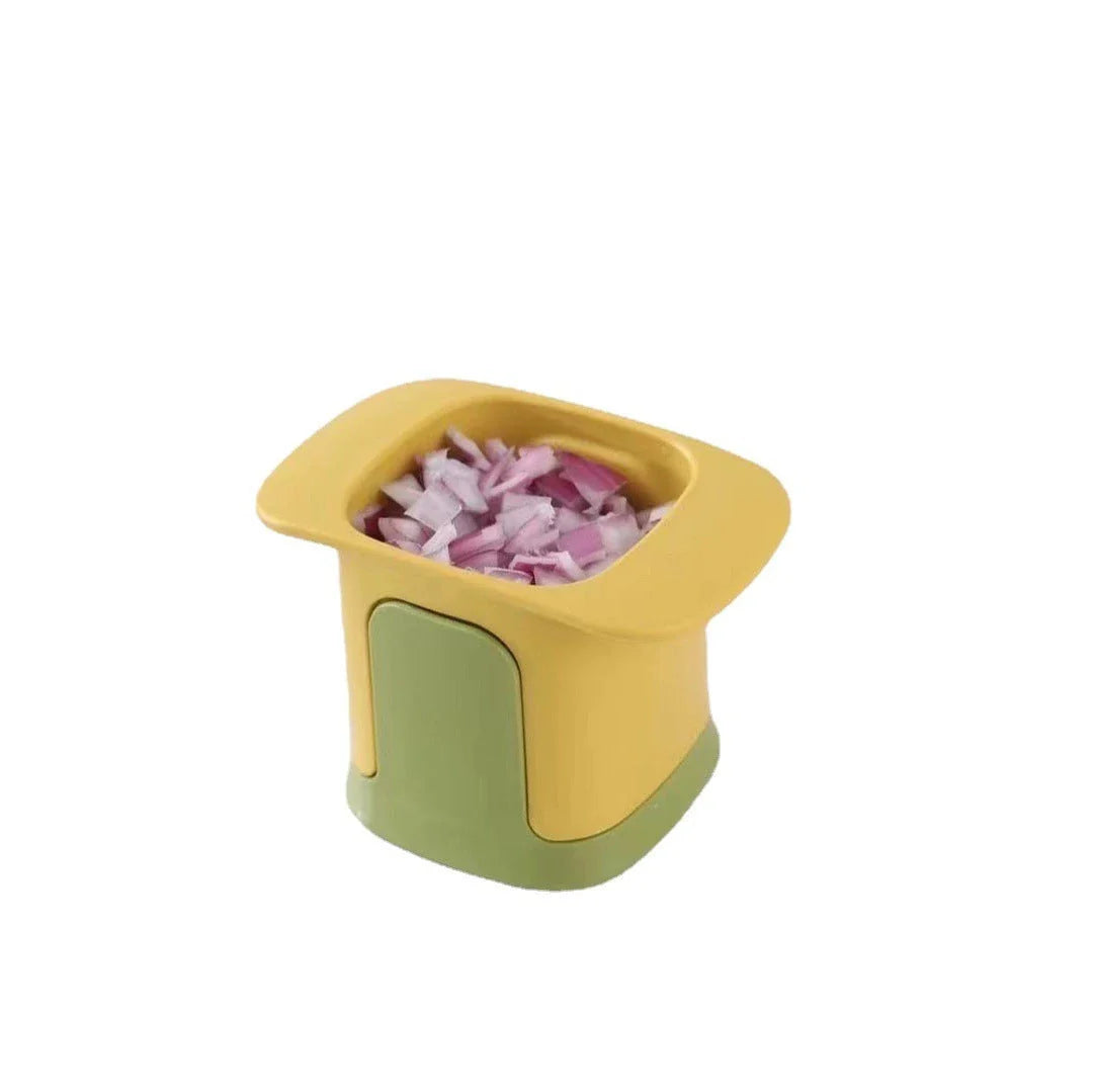 Premium vegetable chopper with various slicing blades and a sturdy plastic frame, perfect for quickly and easily preparing a variety of vegetables