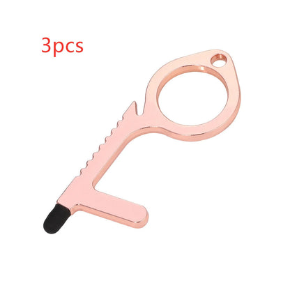 Alloy protective door opener keychain in various colours, 7.9cm in size