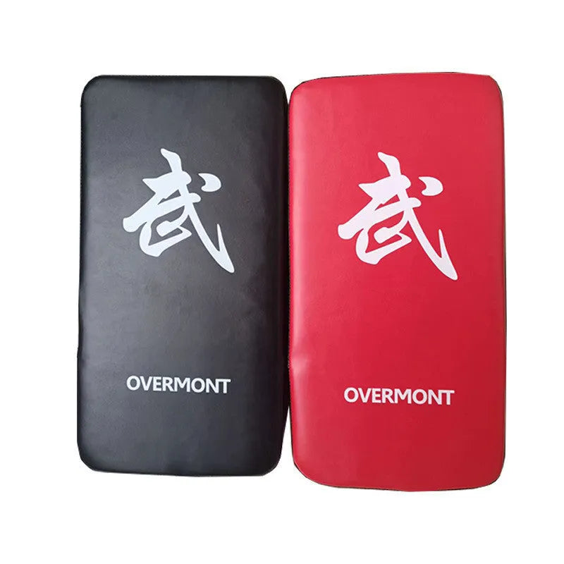 Red martial arts kick target for boxing training with hand-sewn construction