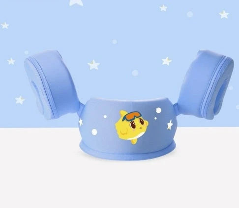 Children's inflatable lying ring with anti-turning design for safe swimming